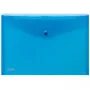 FolderSys bolsas para documentos A4 em PP transparentes azuis com botão de pressão, pack de 10