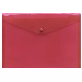 FolderSys A4 saco transparente PP com botão de pressão, pack de 10