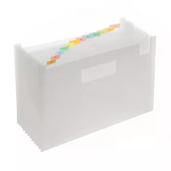 FolderSys pasta de arquivo com fole 12 compartimentos transparente