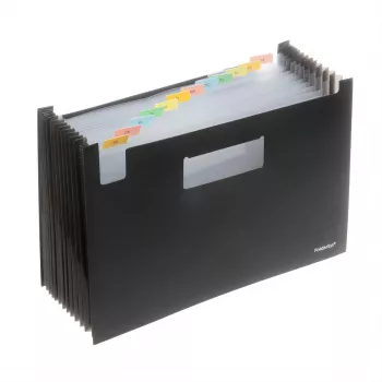 FolderSys pasta de arquivo com fole 12 compartimentos preto