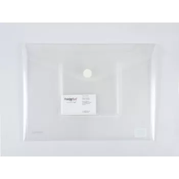 FolderSys bolsa transparente A4 horizontal com bolsa para CD/jewel case, transparente, pack de 10