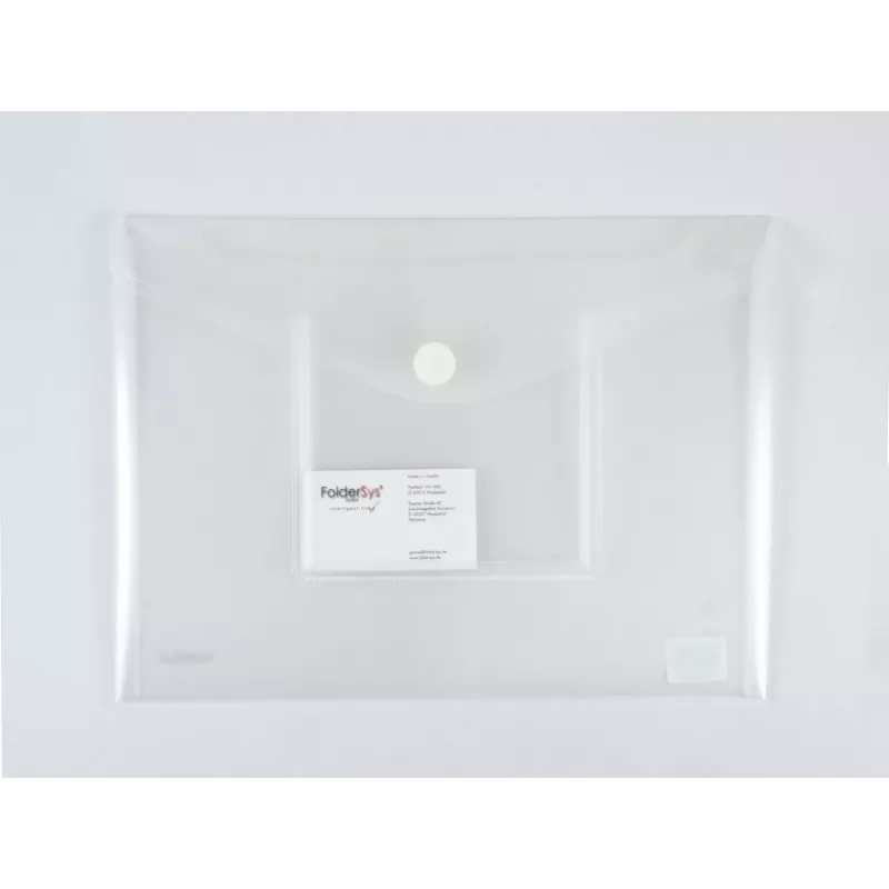 FolderSys bolsa transparente A4 horizontal com bolsa para CD/jewel case, transparente, pack de 10