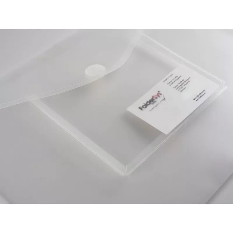 FolderSys bolsa transparente A4 horizontal com bolsa para CD/jewel case, transparente, pack de 10