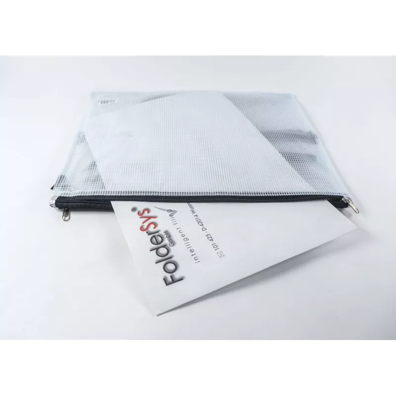 FolderSys A4 bolsa com fecho de correr para documentos transparente
