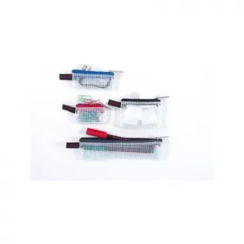 FolderSys conjunto de 4 sacos com fecho de correr 1x 170x40 mm cinzento 3x 80x55 mm preto/cinzento