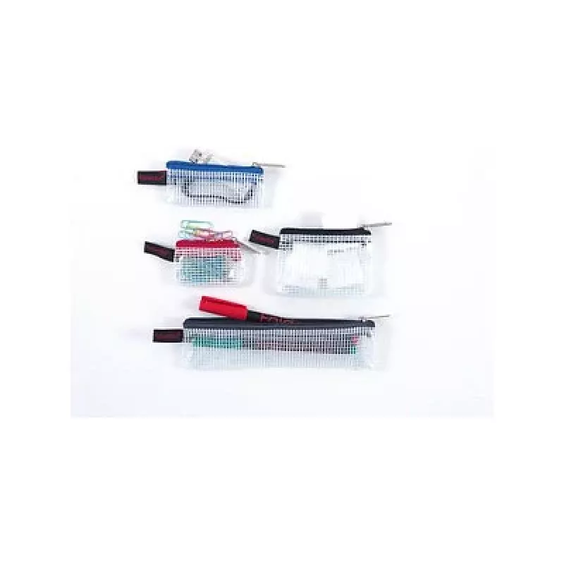 FolderSys conjunto de 4 bolsas com fecho de correr 1x 170x40 mm cinzento 3x 80x55 mm preto/cinzento