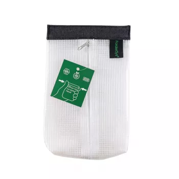 FolderSys SnapBag DIN A6 pasta de documentos transparente sem PVC com costura preta
