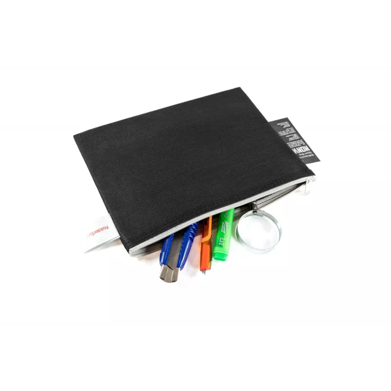 FolderSys saco com fecho de correr A5 preto opaco não tecido PP 190 x 255 mm