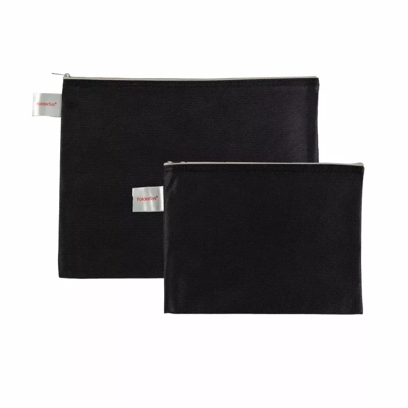 FolderSys saco com fecho de correr A5 preto opaco não tecido PP 190 x 255 mm