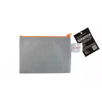 FolderSys saco com fecho de correr A6 cinzento opaco não tecido PP 125 x 180 mm