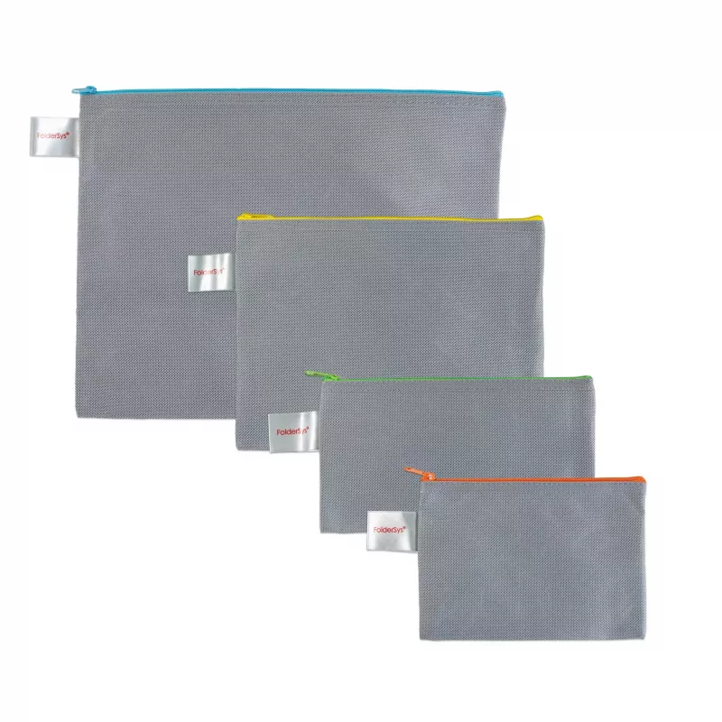 FolderSys bolsa com fecho de correr DL cinzenta opaca PP não tecido 120 x 220 mm