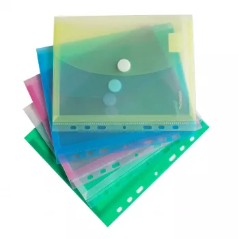 FolderSys 10 bolsas para documentos DIN A5 cores sortidas granuladas 0,20 mm