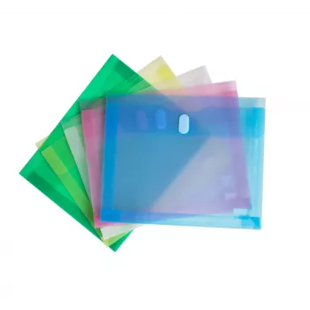 FolderSys 10 bolsas para documentos DIN A4 horizontais cores variadas lisas 0,20 mm