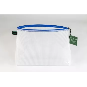 Foldersys pasta de documentos com fecho de correr A4 transparente/azul 0,28 mm 1 unid.