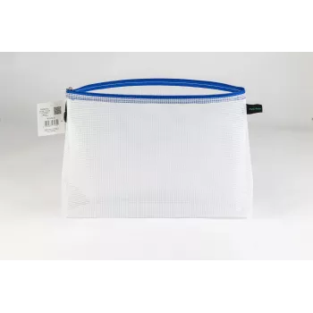 Foldersys pasta de documentos com fecho de correr A4 transparente/azul 0,28 mm 1 unid.