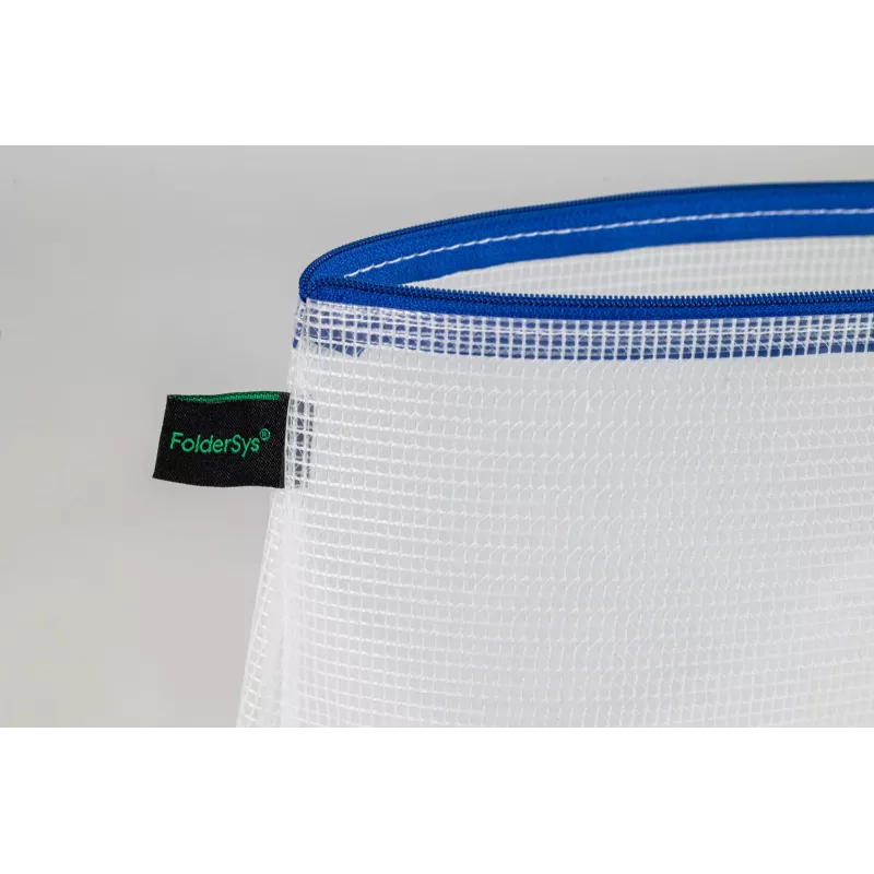 Foldersys bolsa para documentos com fecho de correr A4 transparente/azul 0,28 mm 1 un.