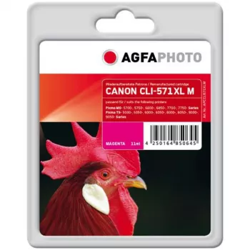 AgfaPhoto 11 ml Cartucho de tinta magenta compatível (substituto para Canon CLI-571MXL)