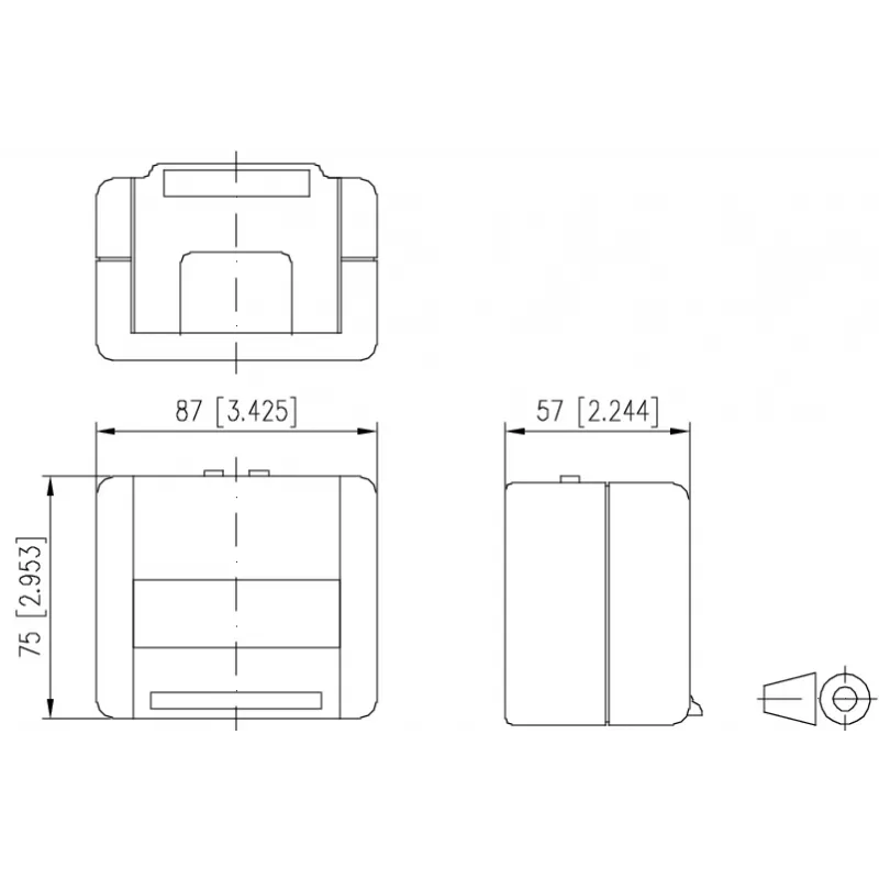 METZ CONNECT E-DAT Caixa modular com 12 portas, cinzento claro (RAL 7035), IP20, vazia