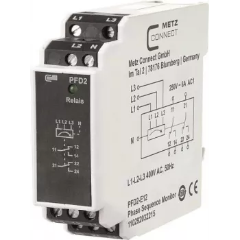 METZ CONNECT PFD2-E12 Unidade de distribuição com filtro de alimentação, 400 V, 6 A, calha DIN, preto/branco