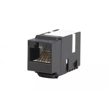 METZ CONNECT 130A10-29-I-B1 Plano preto conector fêmea RJ45 Cat6A blindado módulo Keystone