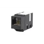 METZ CONNECT 130A10-29-I-B1 Plano preto conector fêmea RJ45 Cat6A blindado módulo Keystone