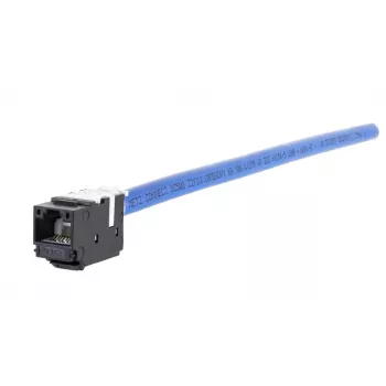 METZ CONNECT 130A10-29-I-B1 Plano preto conector fêmea RJ45 Cat6A blindado módulo Keystone