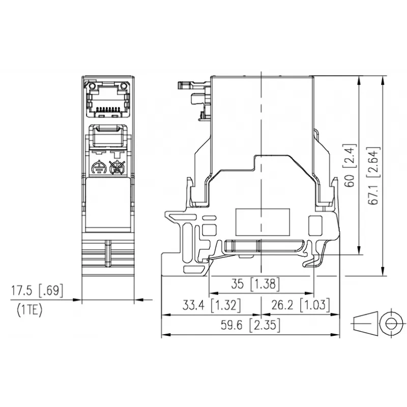 METZ CONNECT Módulo Keystone RJ45 Cat6A blindado cinzento 1401806113KE