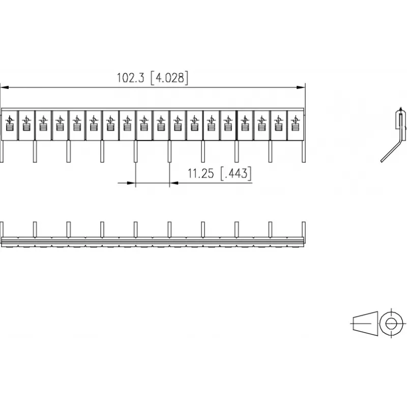 METZ CONNECT 850349-02 Bloco de terminais seccionável - 1 polo, ligação por parafuso, calha DIN, preto, IP20