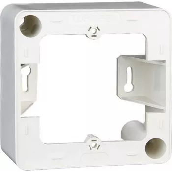 METZ CONNECT OpDAT moldura de design 1 módulo sem parafusos branco puro RAL 9010 85x43mm