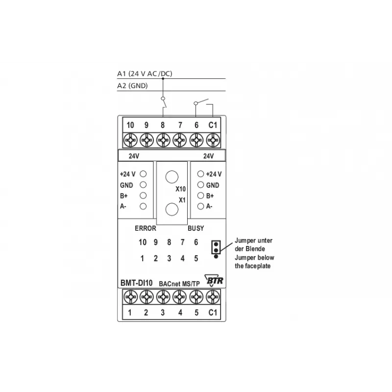 METZ CONNECT BMT-DI10 BACnet MS/TP módulo de entrada digital 10 entradas