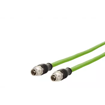 METZ CONNECT cabo patch M12 para RJ45, Cat.5e, 2m, codificação D, PUR, verde