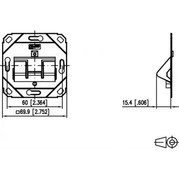 METZ CONNECT 130B20D11200KE tomada de rede keystone 1 porta de montagem embutida branco puro