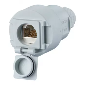 Metz Connect acoplador Cat.6A RJ45 1 porta cinzento claro 1309515003-E