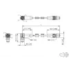 METZ CONNECT M12 cabo de ligação angular para reto, codificação D, 4 polos, 10 m, blindado, PUR, verde