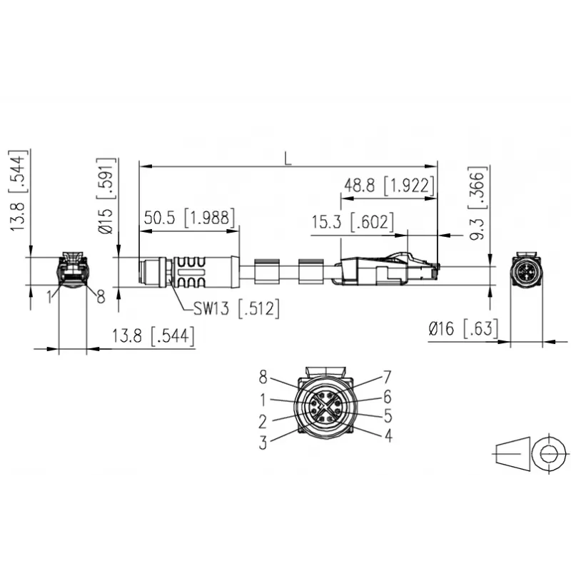 METZ CONNECT cabo Industrial Ethernet M12 codificação X CAT 6a SF/UTP 10 m verde bainha PUR adequado para corrente de arrasto (142M6X18100)