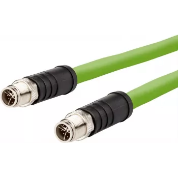 METZ CONNECT cabo de ligação M12 codificação X, SF/UTP CAT 6a, 2,0 m, verde, isento de halogéneos, adequado para corrente de arrasto