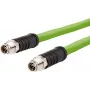 METZ CONNECT cabo de ligação M12 codificação X, SF/UTP CAT 6a, 2,0 m, verde, isento de halogéneos, adequado para corrente de arrasto