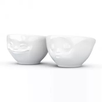FIFTYEIGHT PRODUCTS conjunto de taças pequenas 100ml Grinning & Kissing branco