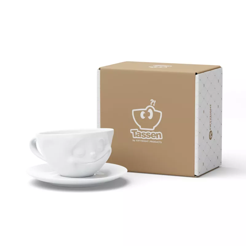 FIFTYEIGHT PRODUCTS FIFTYEIGHT caneca de café 200ml - Happy branco