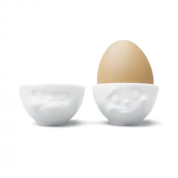 FIFTYEIGHT PRODUCTS conjunto de ovos No. 3 - Happy & Grumpy branco