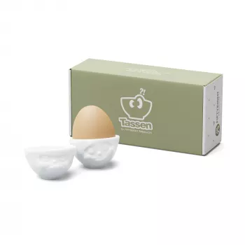 FIFTYEIGHT PRODUCTS conjunto de ovos No. 3 - Happy & Grumpy branco