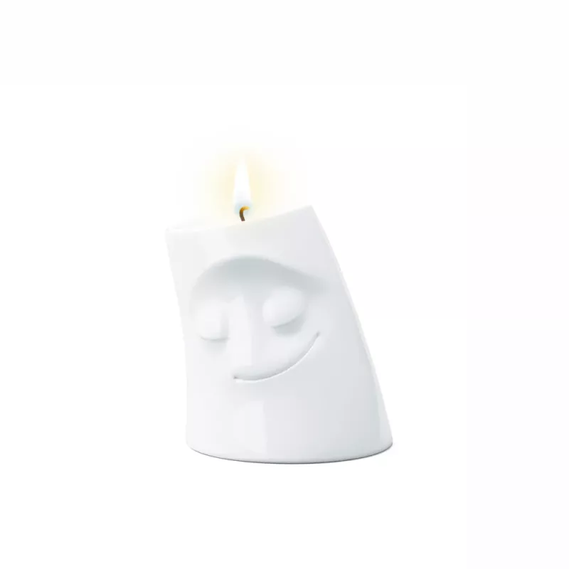 FIFTYEIGHT PRODUCTS FIFTYEIGHT Candle Snuggle CUDDLY pequeno castiçal branco
