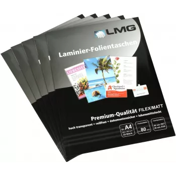 LMG Películas de plastificação mate A4 80 mícron pack de 25