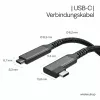 Cabo de carregamento USB-C S CONN S/CONN maximum connectivity USB-C para USB-C 3.2 100W PD têxtil 90° - cabo - digital/dados