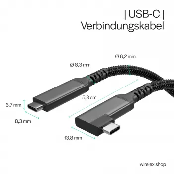 Cabo de carregamento USB-C S CONN S/CONN maximum connectivity USB-C para USB-C 3.2 100W PD têxtil 90° - cabo - digital/dados