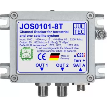 Conversor JULTEC JOS0101-8T Unicable II JESS 1x fibra ótica FC/PC 8x recetor