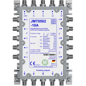 Multi-tap passivo Jultec JMT0502-10A, 5 linhas trunk, 2 saídas tap