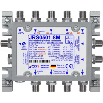 Multiswitch Jultec JRS0501-8M 8 saídas 4 entradas SAT 1 entrada terrestre