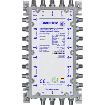 Multiswitch JULTEC JRM0516M 16 saídas com 4 entradas SAT e 1 entrada terrestre