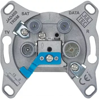 Tomada de parede multimédia JULTEC JAD400TRSM 4 portas TV/RÁDIO/SAT/MODEM 5-2400 MHz
